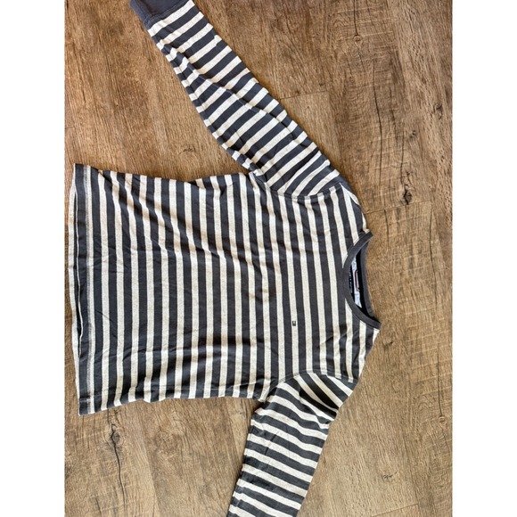 Tommy Hilfiger Other - Tommy Hilfiger Mens Striped Long Sleeve T-Shirt Grey White Crew Neck Size M